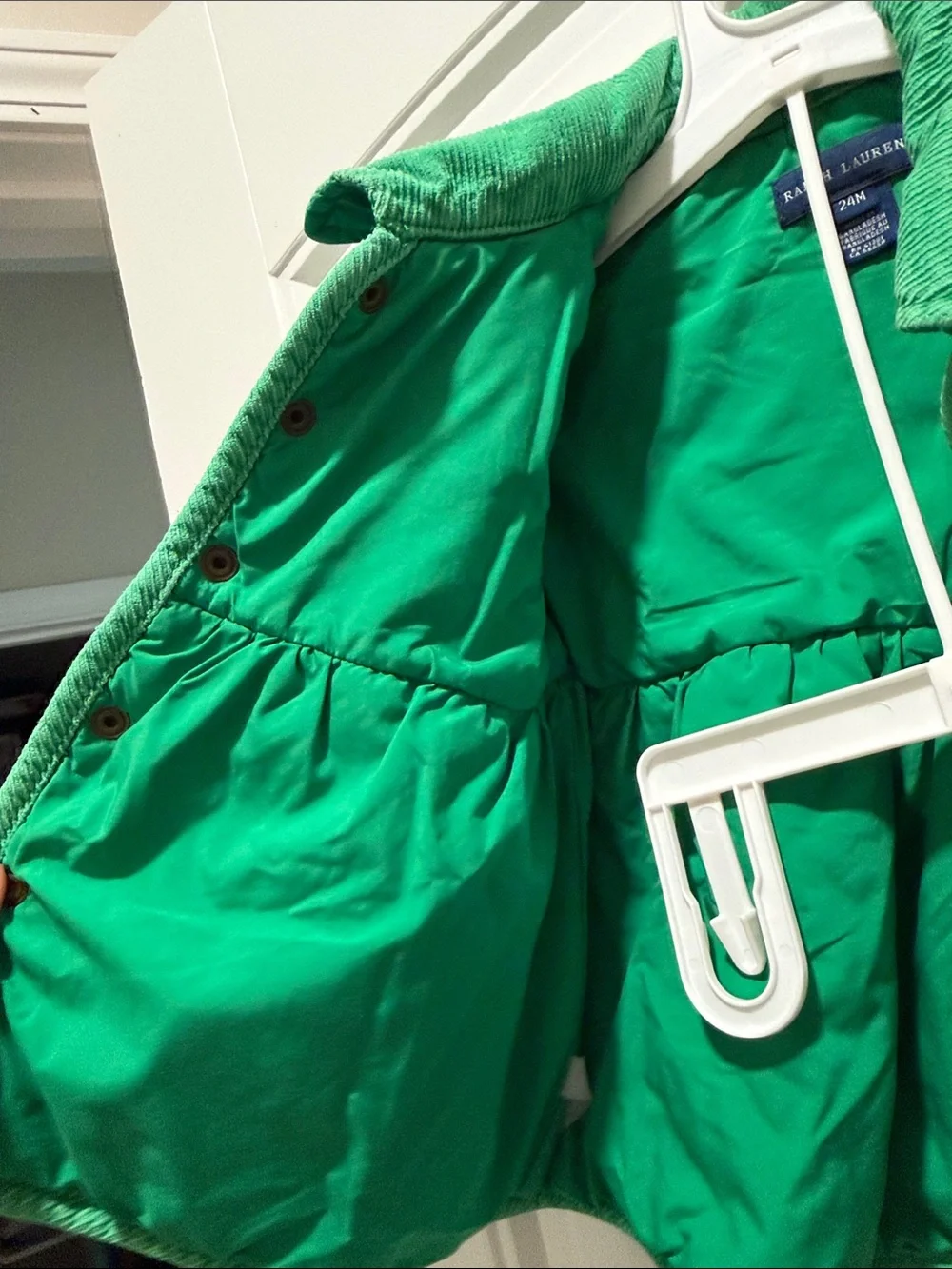 Ralph Lauren Girls' Quilted Emerald Green Puffer Jacket